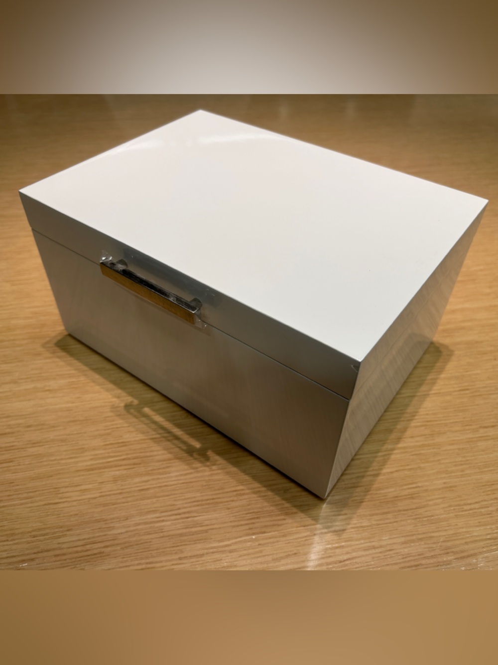 NEW - West Elm Mid-Century White Lacquer Jewelry Box